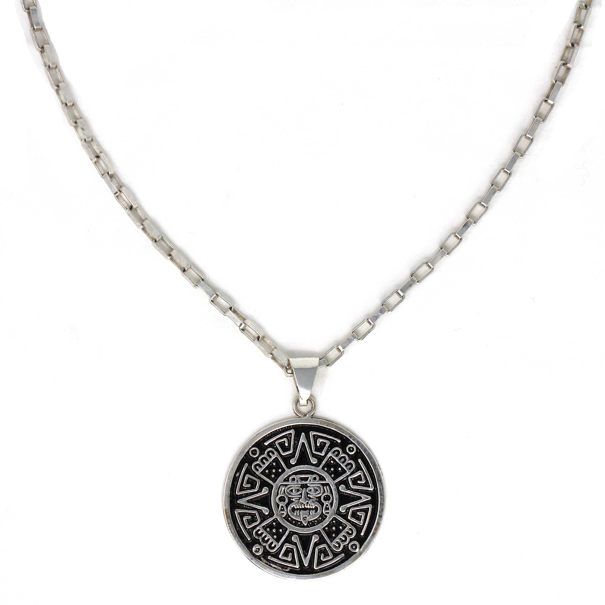 Sterling Silver Beads in Aztec design necklace, 23” long A.S. Inspired –  Del Sol/Off Fourth