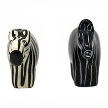 Load image into Gallery viewer, Zebra Soapstone Sculptures, Set of 2