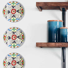 Load image into Gallery viewer, Handmade Pottery 8" Trivet or Wall Hanging, Dots & Flowers - Encantada