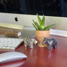 Load image into Gallery viewer, Zebra Soapstone Sculptures, Set of 2
