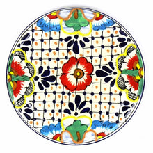 Load image into Gallery viewer, Handmade Pottery 8" Trivet or Wall Hanging, Dots & Flowers - Encantada