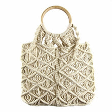 Load image into Gallery viewer, Macrame Bag with Wooden Handle