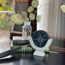 Load image into Gallery viewer, Compass Soapstone Sculpture, Dark Gray Stone
