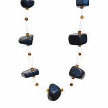 Load image into Gallery viewer, Floating Stone & Maasai Bead Necklace, Navy