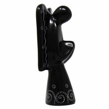 Load image into Gallery viewer, Soapstone Angel Sculpture - Black Finish with Etch Design