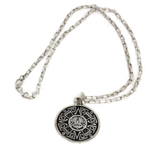 Load image into Gallery viewer, Alpaca Silver Aztec Face Pendant with Chain