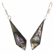 Load image into Gallery viewer, Abalone Diamond-Shaped Dangle Earrings