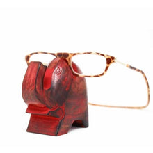Load image into Gallery viewer, Elephant Eyeglass Stand in Red Wash