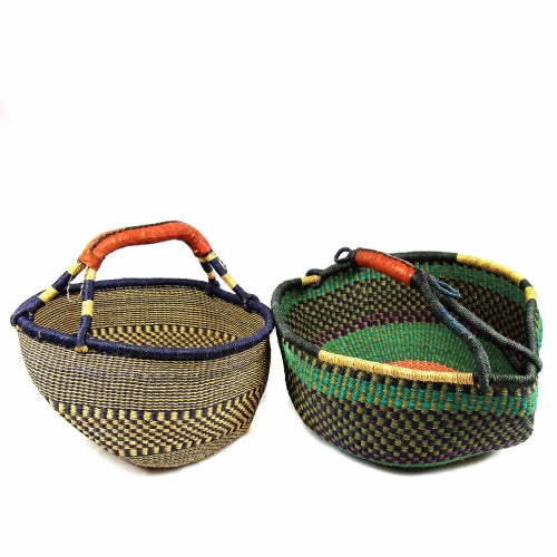 Extra Large Market Basket, Mixed Color Variety The White Mulberry Gifts