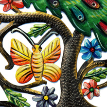 Load image into Gallery viewer, Peacock in Tree Haitian Metal Drum Wall Art