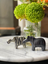 Load image into Gallery viewer, Zebra Soapstone Sculptures, Set of 2