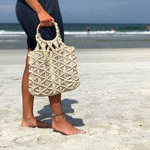 Load image into Gallery viewer, Macrame Bag with Wooden Handle