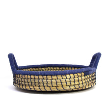 Load image into Gallery viewer, Nested Baskets in Natural with Blue Accents, Set of 3