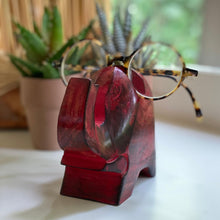 Load image into Gallery viewer, Elephant Eyeglass Stand in Red Wash