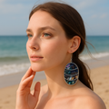 Banded Abalone Oval Earrings