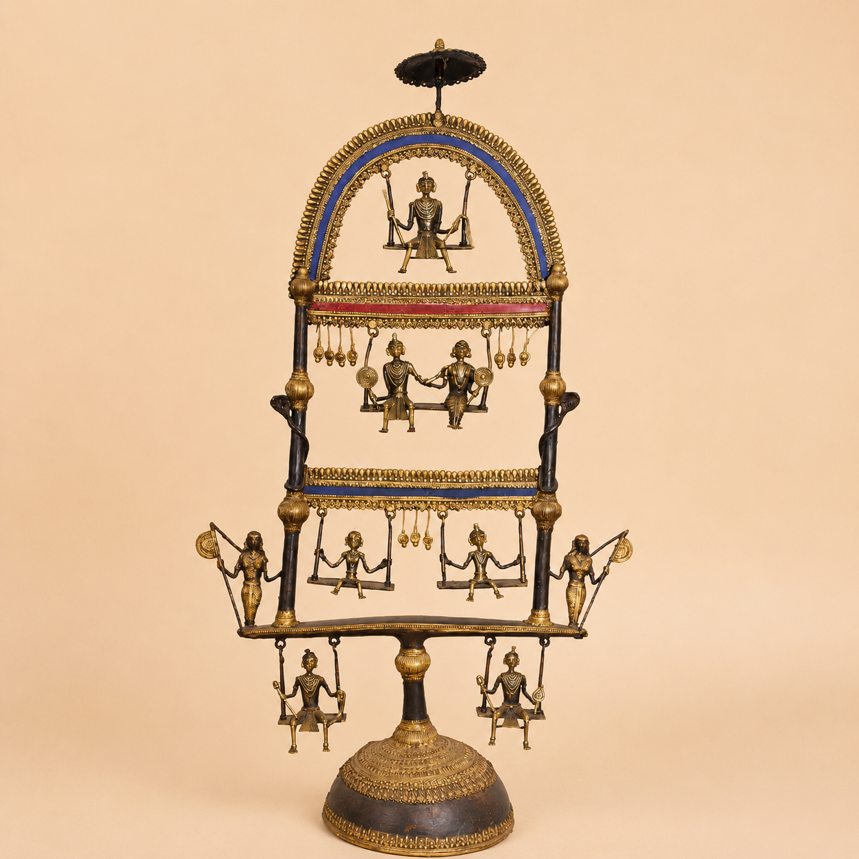 Ornate bronze temple figurine sculpture