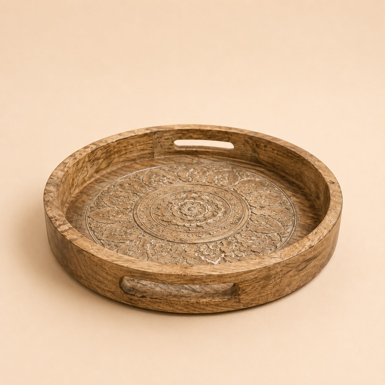 Round Wooden Serving Tray