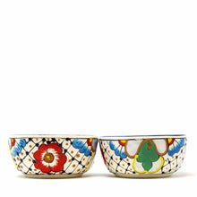 Load image into Gallery viewer, Half Moon Bowls - Dots and Flowers, Set of Two - Encantada
