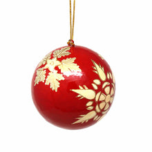 Load image into Gallery viewer, Handpainted Ornaments, Gold Snowflakes - Pack of 3
