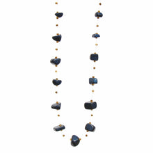 Load image into Gallery viewer, Floating Stone &amp; Maasai Bead Necklace, Navy
