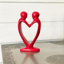 Load image into Gallery viewer, Handcrafted Soapstone Lover&#39;s Heart Sculpture in Red - Smolart
