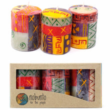 Load image into Gallery viewer, Set of Three Boxed Hand-Painted Candles - Indaeuko Design - Nobunto
