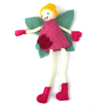 Load image into Gallery viewer, Hand Felted Tooth Fairy Pillow - Blonde with Pink Dress - Global Groove
