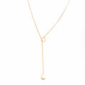Crescent Moon Goldtone Pendant Necklace