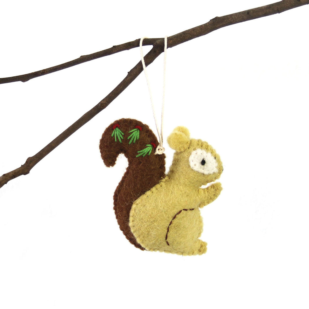 Hand Felted Christmas Ornament: Squirrel - Global Groove (H)