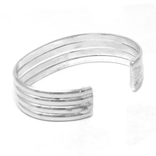 Load image into Gallery viewer, Alpaca Silver Overlay Cuff Bracelet - Four Bar Design
