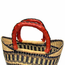 Load image into Gallery viewer, Bolga Tote, Neutrals with Leather Handle - 14-inch

