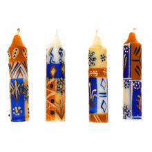 Load image into Gallery viewer, Hand-Painted 4&quot; Dinner or Shabbat Candles, Set of 4  (Durra Design)
