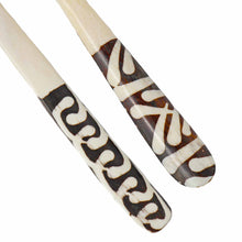 Load image into Gallery viewer, Long Batik Bone Appetizer Forks, Set of 2
