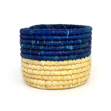 Load image into Gallery viewer, Dried Grass Basket, Blue and Natural
