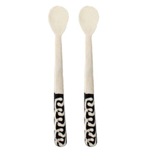 Load image into Gallery viewer, Long Batik Bone Appetizer Spoons, Set of 2
