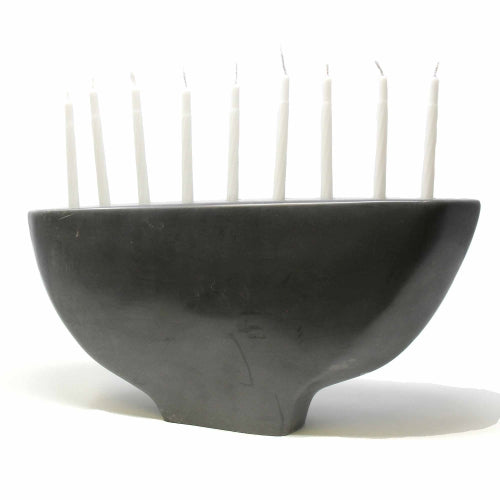 Soapstone Black Menorah - Smolart