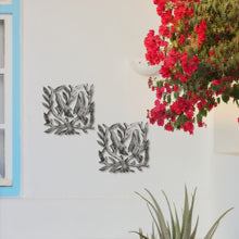 Load image into Gallery viewer, Pair of Square Tree of Life Haitian Steel Drum Wall Art
