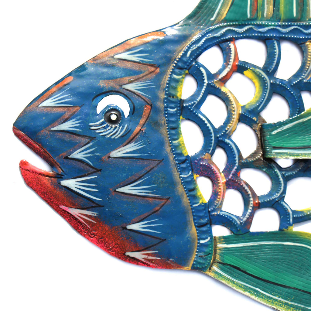 Shell Fish Octagonal 24 inch Painted Fish & Shell Handmade and Fair Trade β The White ...