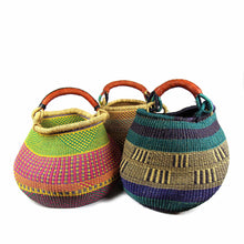 Load image into Gallery viewer, Bolga Pot Design Market Basket, Mixed Colors
