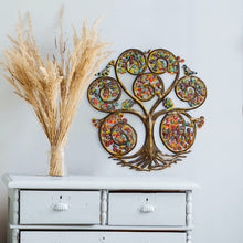 Load image into Gallery viewer, Autumn Spiral Tree of Life Haitian Steel Drum Wall Art

