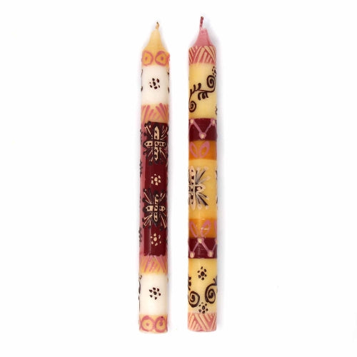Tall Hand Painted Candles - Pair - Halisi Design - Nobunto