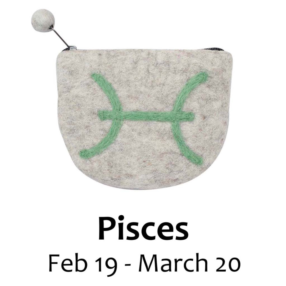 Felt Pisces Zodiac Coin Purse - Global Groove