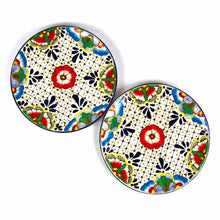 Load image into Gallery viewer, Dinner Plates 11.8in - Dots and Flowers, Set of Two - Encantada
