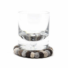 Load image into Gallery viewer, Hand Crafted Felt Ball Coasters from Nepal: 4-pack, Unicolor Grey - Global Groove (T)
