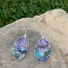 Load image into Gallery viewer, Banded Abalone Oval Earrings
