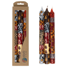 Load image into Gallery viewer, Set of Three Boxed Tall Hand-Painted Candles - Uzima Design - Nobunto
