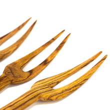 Load image into Gallery viewer, Simple Batik Olive Wood Fork Set of 3
