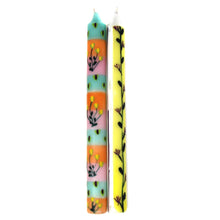 Load image into Gallery viewer, Tall Hand Painted Candles - Pair -Imbali Design - Nobunto
