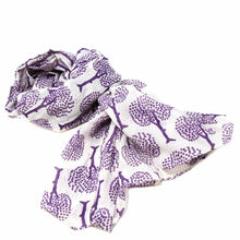 Load image into Gallery viewer, Hand-printed Cotton Scarf, Tree of Life Design
