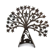 Load image into Gallery viewer, Haitian Metal Drum Tabletop Nativity with Shooting Blue Stars
